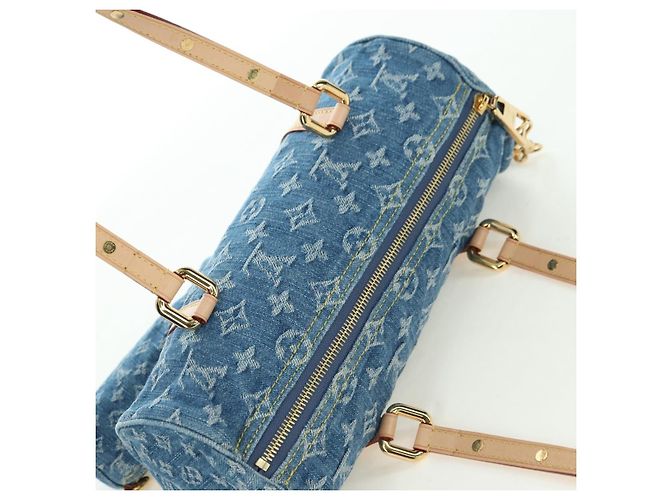 LOUIS VUITTON Borsa Monogram Denim Papillon MM Blu M46830 LV Auth 179081SM - vista 6