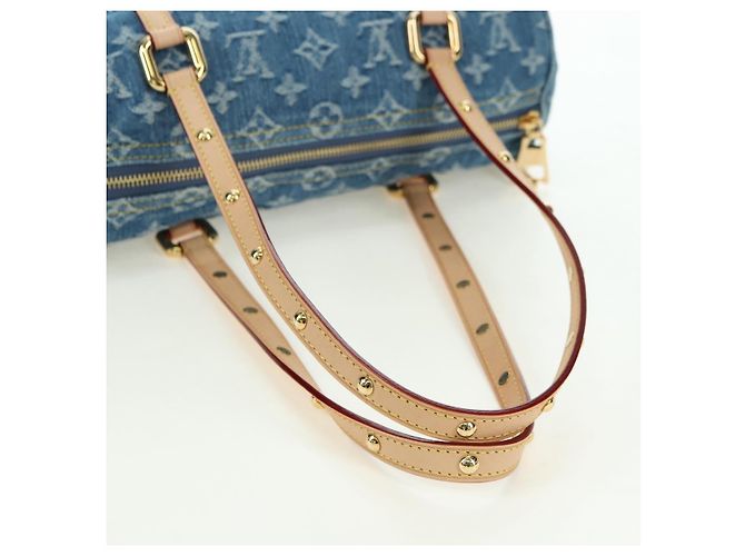 LOUIS VUITTON Borsa Monogram Denim Papillon MM Blu M46830 LV Auth 179081SM - vista 7
