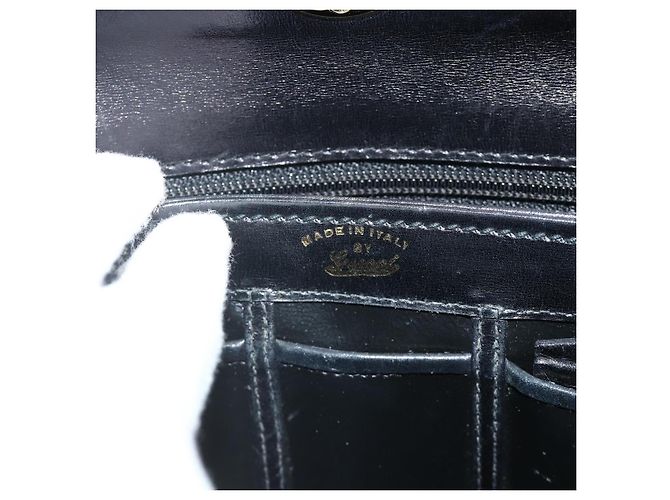 Borsa GUCCI in pelle nera e oro Auth ka4348 Nero D'oro - vista 10