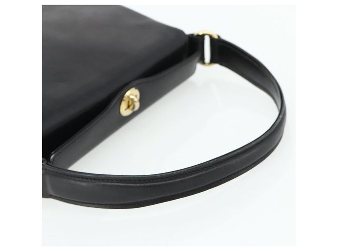Borsa GUCCI in pelle nera e oro Auth ka4348 Nero D'oro - vista 7