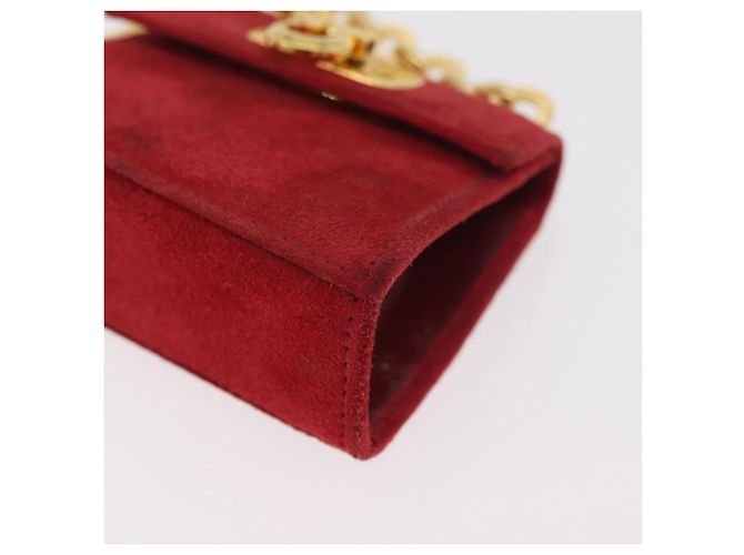 Borsa a tracolla Salvatore Ferragamo Chain Gancini in scamosciato rosso e oro Autentica 179999 - vista 16