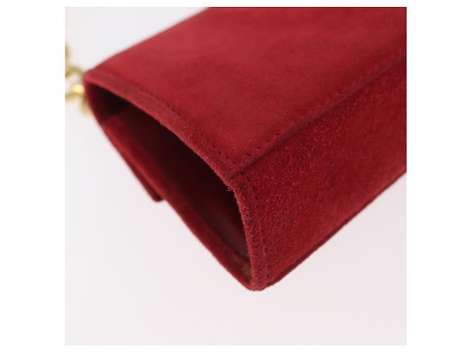 Borsa a tracolla Salvatore Ferragamo Chain Gancini in scamosciato rosso e oro Autentica 179999 - vista 17