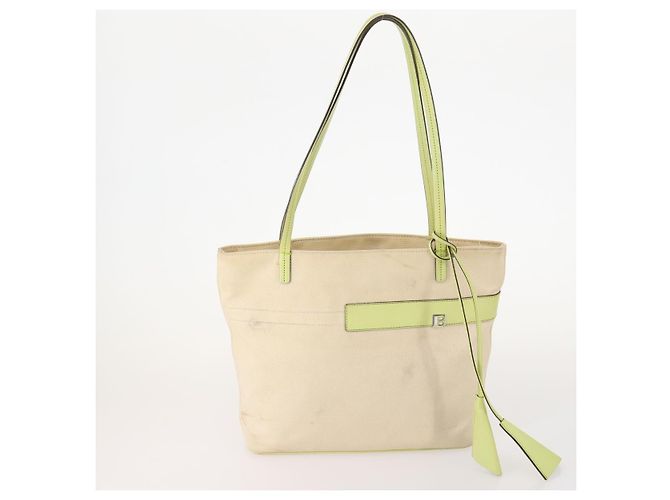 BALLY Chain Shoulder Bag Canvas Leather 3 Set Beige Black Auth bs32600 Schwarz - Ansicht 2