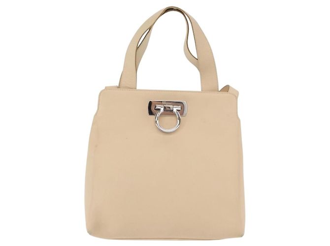 Borsa Salvatore Ferragamo Gancini in pelle 2way Beige Argento Auth BA12510 - vista 13