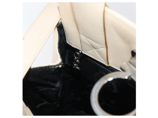 Borsa Salvatore Ferragamo Gancini in pelle 2way Beige Argento Auth BA12510 - vista 21