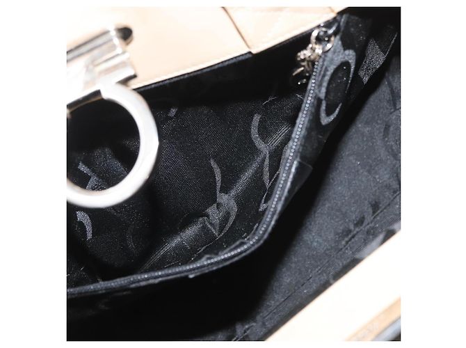 Borsa Salvatore Ferragamo Gancini in pelle 2way Beige Argento Auth BA12510 - vista 22