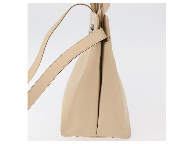 Borsa Salvatore Ferragamo Gancini in pelle 2way Beige Argento Auth BA12510 - vista 3