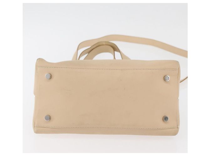 Borsa Salvatore Ferragamo Gancini in pelle 2way Beige Argento Auth BA12510 - vista 5