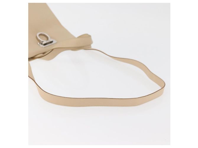 Borsa Salvatore Ferragamo Gancini in pelle 2way Beige Argento Auth BA12510 - vista 9