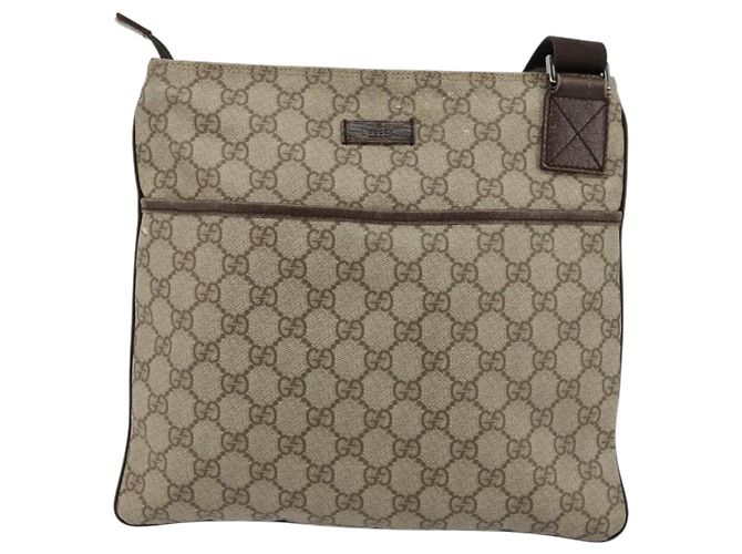 Borsa a tracolla GUCCI GG Supreme PVC Beige Argento 141626 Auth ka4329 - vista 13