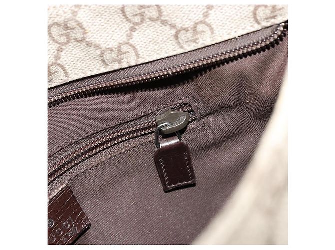 Borsa a tracolla GUCCI GG Supreme PVC Beige Argento 141626 Auth ka4329 - vista 22