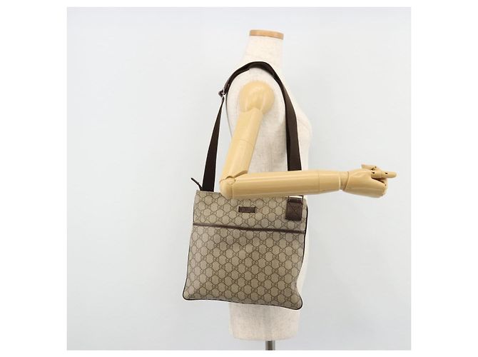 Borsa a tracolla GUCCI GG Supreme PVC Beige Argento 141626 Auth ka4329 - vista 24
