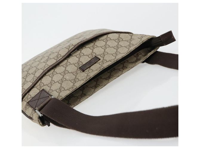 Borsa a tracolla GUCCI GG Supreme PVC Beige Argento 141626 Auth ka4329 - vista 6