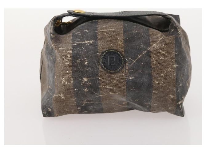 Pequin FENDI Pecan Canvas Tasche beschichtete Canvas 2 Set Grau Schwarz Braun Auth bs34778 - Ansicht 10