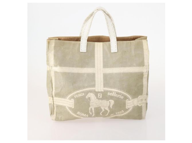 Pequin FENDI Pecan Canvas Tasche beschichtete Canvas 2 Set Grau Schwarz Braun Auth bs34778 - Ansicht 2