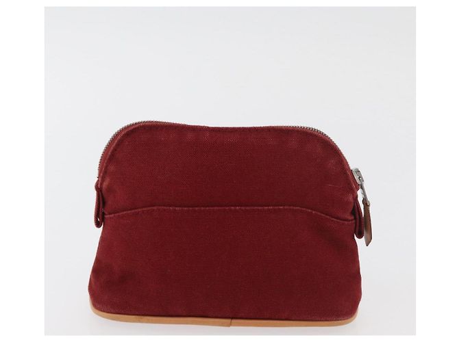 Hermès HERMES Bolide Pouch cotton 2 Set Red Auth ti3937 Rosso - vista 10