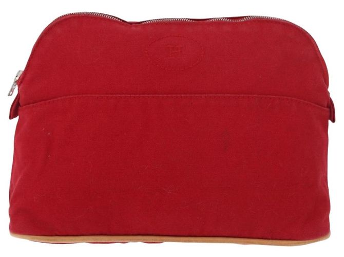 Hermès HERMES Bolide Pouch cotton 2 Set Red Auth ti3937 Rosso - vista 2