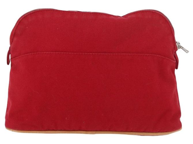 Hermès HERMES Bolide Pouch cotton 2 Set Red Auth ti3937 Rosso - vista 3