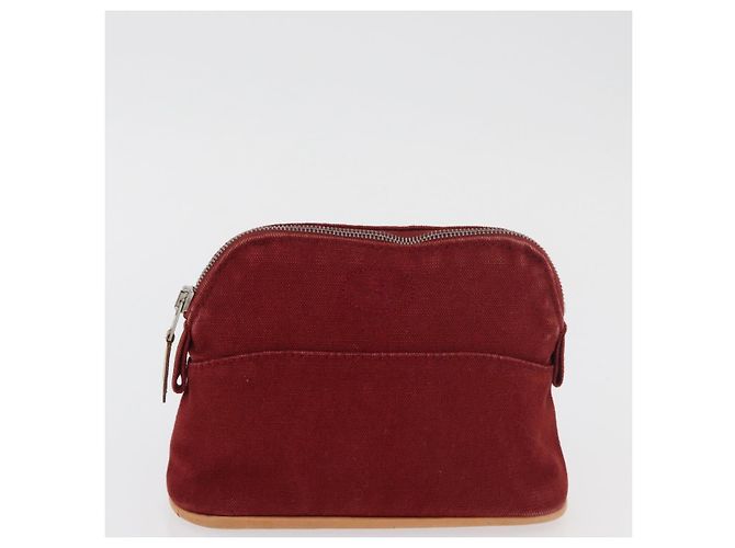Hermès HERMES Bolide Pouch cotton 2 Set Red Auth ti3937 Rosso - vista 9