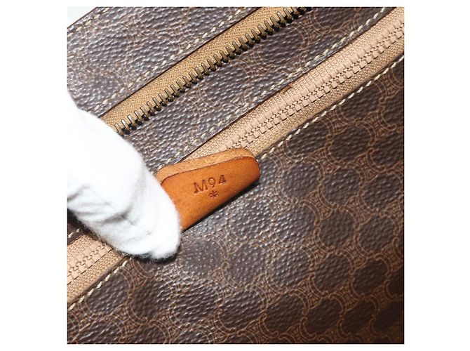 Céline CELINE Macadam Canvas Tote Bag aus PVC und Leder Braun Gold Authentisch 178303 - Ansicht 12