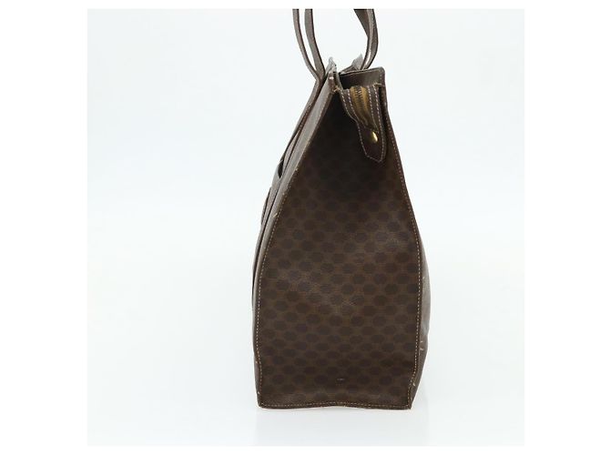 Céline CELINE Macadam Canvas Tote Bag aus PVC und Leder Braun Gold Authentisch 178303 - Ansicht 4
