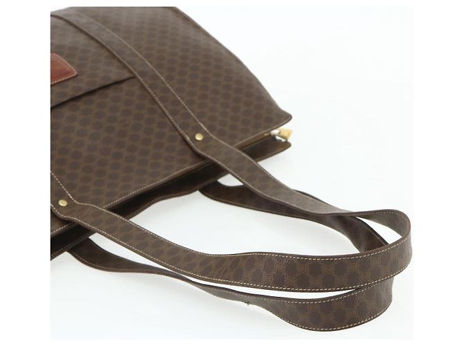 Céline CELINE Macadam Canvas Tote Bag aus PVC und Leder Braun Gold Authentisch 178303 - Ansicht 7