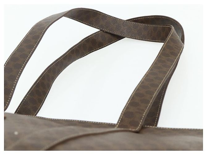 Céline CELINE Macadam Canvas Tote Bag aus PVC und Leder Braun Gold Authentisch 178303 - Ansicht 8