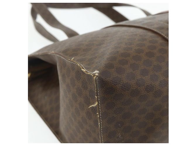Céline CELINE Macadam Canvas Tote Bag aus PVC und Leder Braun Gold Authentisch 178303 - Ansicht 9
