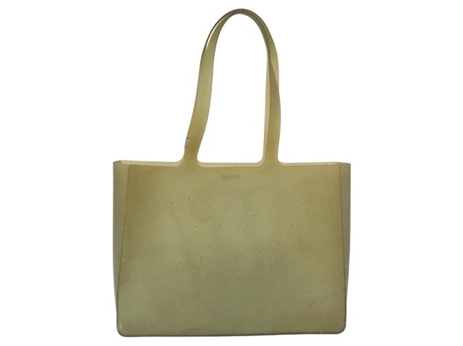 Borsa Tote CHANEL in gomma verde con CC argento Autentica 178827 - vista 2