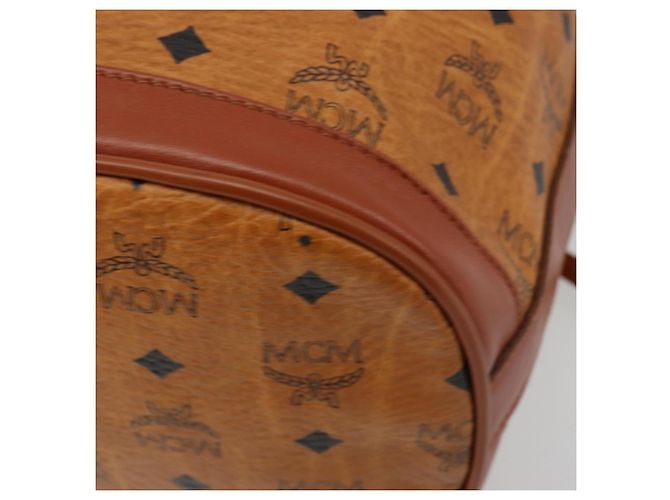 Borsa a tracolla MCM Vicetos Logogram PVC Pelle Marrone Oro Auth 179264A D'oro - vista 15