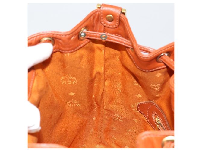Borsa a tracolla MCM Vicetos Logogram PVC Pelle Marrone Oro Auth 179264A D'oro - vista 20
