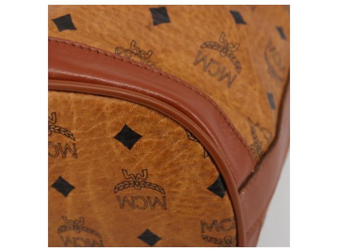 Borsa a tracolla MCM Vicetos Logogram PVC Pelle Marrone Oro Auth 179264A D'oro - vista 9