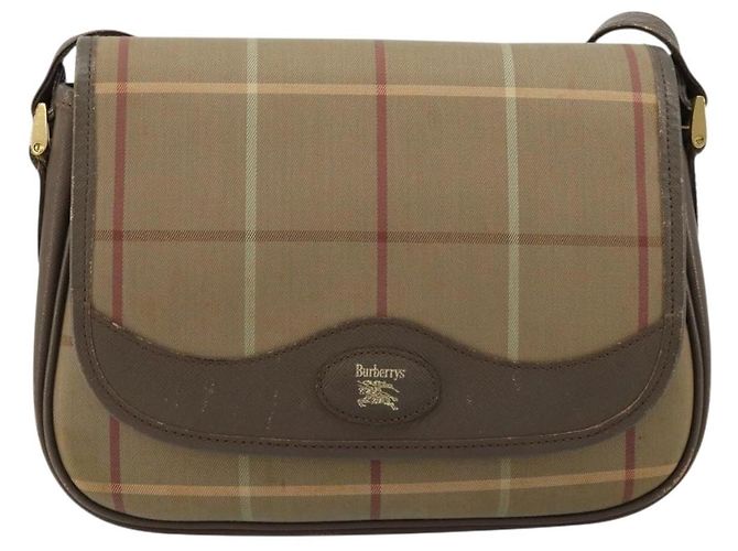 Borsa a tracolla Burberrys Nova Check in tela beige e oro Auth mr2457 D'oro - vista 13