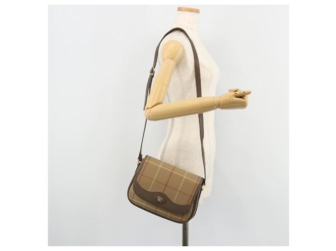 Borsa a tracolla Burberrys Nova Check in tela beige e oro Auth mr2457 D'oro - vista 21