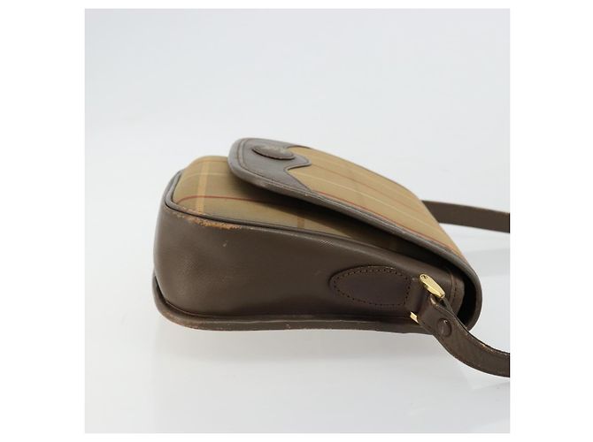 Borsa a tracolla Burberrys Nova Check in tela beige e oro Auth mr2457 D'oro - vista 3