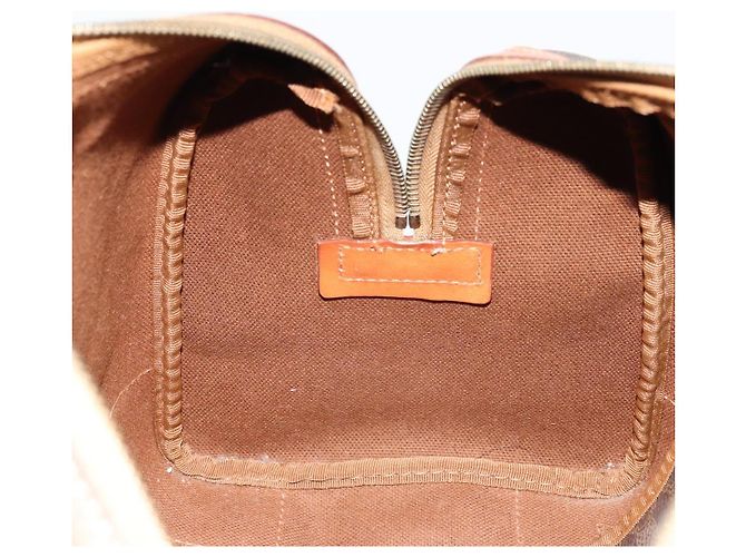 Céline CELINE Borsa Boston in Tela Macadam PVC Pelle Marrone Oro Auth ki6639A D'oro - vista 20