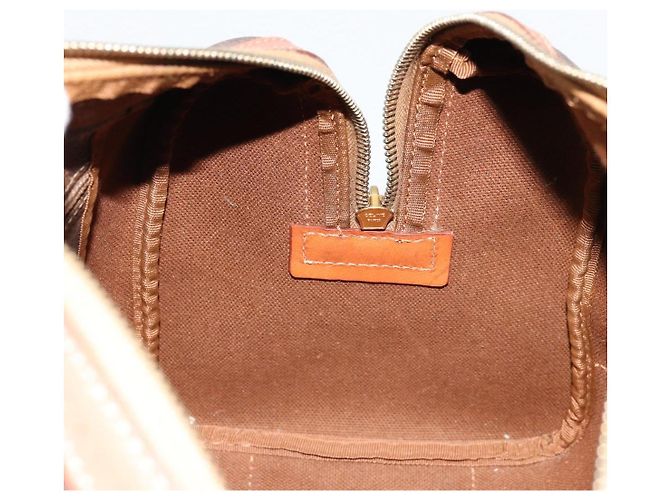 Céline CELINE Borsa Boston in Tela Macadam PVC Pelle Marrone Oro Auth ki6639A D'oro - vista 21
