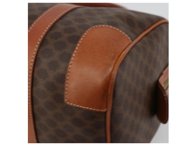 Céline CELINE Borsa Boston in Tela Macadam PVC Pelle Marrone Oro Auth ki6639A D'oro - vista 9