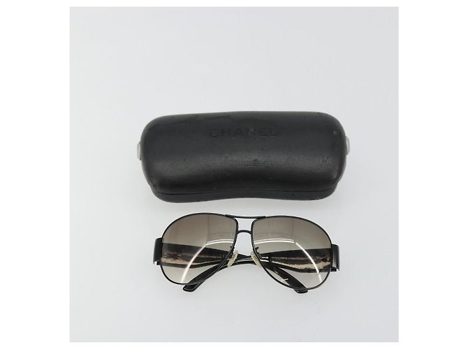 Occhiali da sole CHANEL plastica Black 4128 CC Auth hk3744A Nero - vista 12