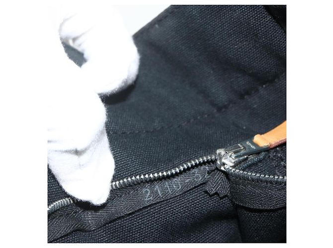 Hermès HERMES Fourre Tout MM Tote Bag cotone Nero Auth ti3923A - vista 11