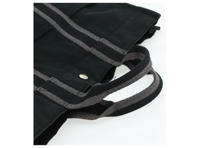 Hermès HERMES Fourre Tout MM Tote Bag cotone Nero Auth ti3923A - vista 7
