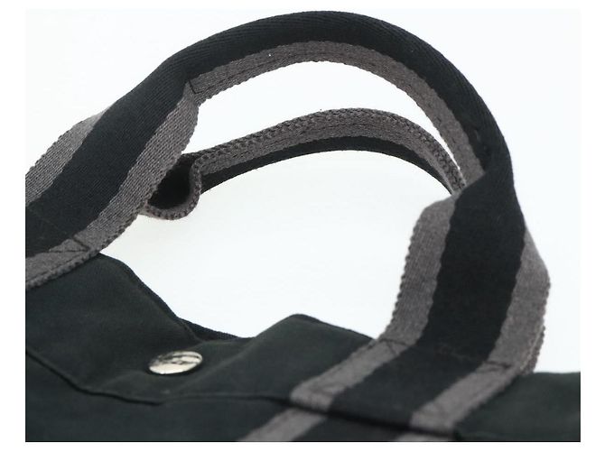 Hermès HERMES Fourre Tout MM Tote Bag cotone Nero Auth ti3923A - vista 8