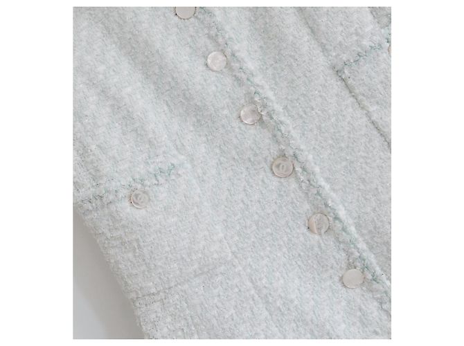 Chanel Cruise 1996 Chaleco de tweed azul pálido Blanco Azul claro - vista 2