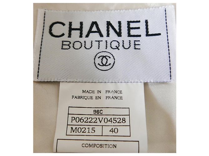 Chanel Cruise 1996 Chaleco de tweed azul pálido Blanco Azul claro - vista 7