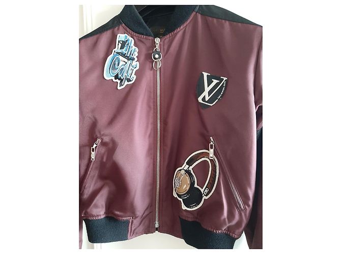 Giacca Bomber Louis Vuitton Donna Nero Bianco Bordò - vista 2