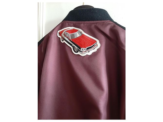 Giacca Bomber Louis Vuitton Donna Nero Bianco Bordò - vista 7