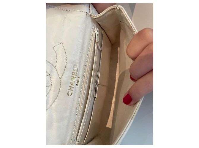Borsa a tracolla Chanel Diana in pelle bianca Bianco - vista 5