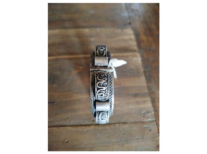 Autre Marque Bracelet jonc oriental ouvragé en argent Multicolore - vue 2