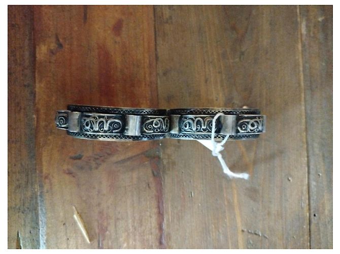 Autre Marque Bracelet jonc oriental ouvragé en argent Multicolore - vue 5