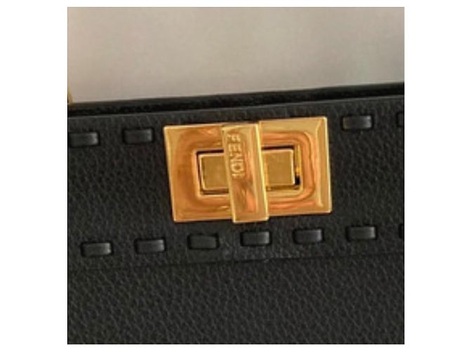 Fendi Peekaboo Borsa in pelle nera Nero - vista 6